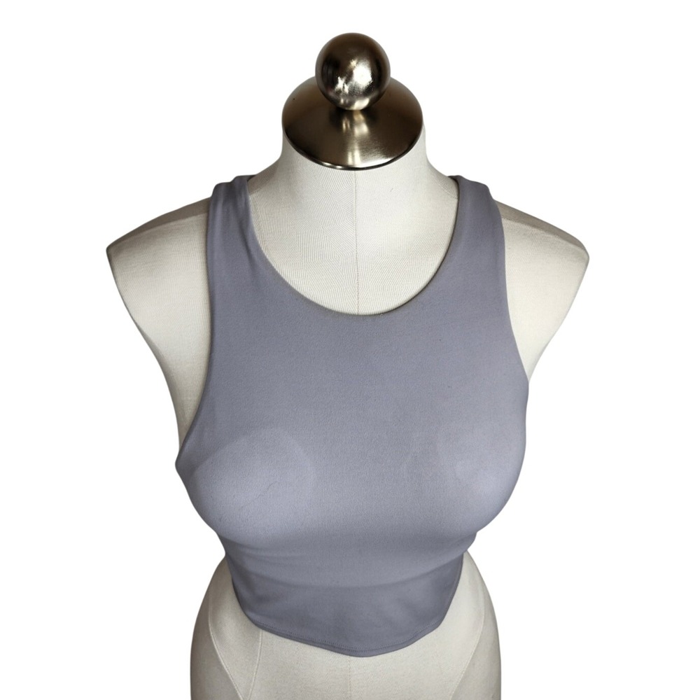 Athleta Crop Tank Top Women S Lavender High Neck Racerback Athletic Yoga Gym